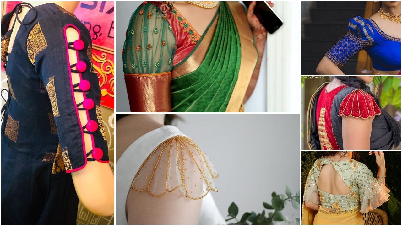 Beautiful saree blouse sleeve designs