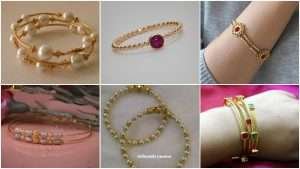 Gold bangle with unique designs