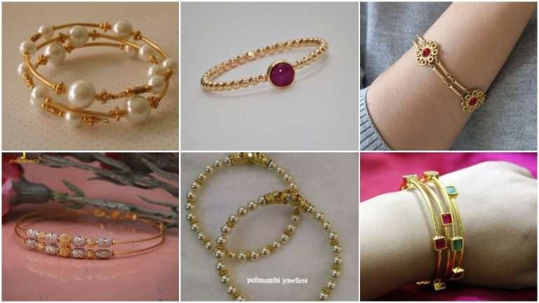 Gold bangle with unique designs