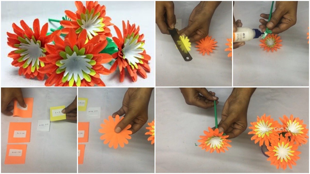 Making Paper Flowers Step By Step Simple Craft Ideas