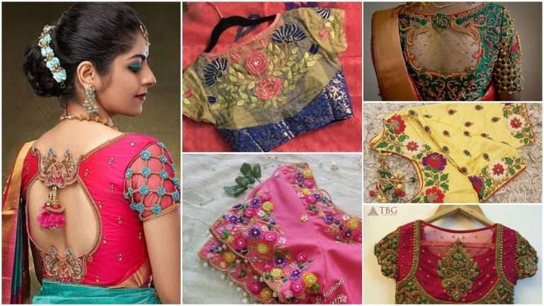 New sari blouse neck designs