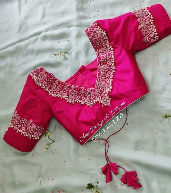 Trendy saree designer blouse - Simple Craft Idea