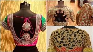 Maggam work blouse designs for silk sarees