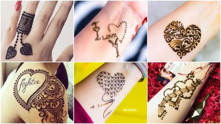 Henna heart tattoo designs for valentine’s day