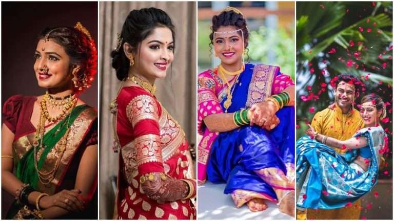 Marathi bridal look in traditional saree