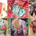 floral printed saree blouse
