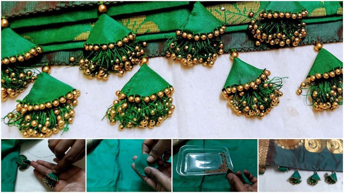 Easy fabric saree kachu with beads