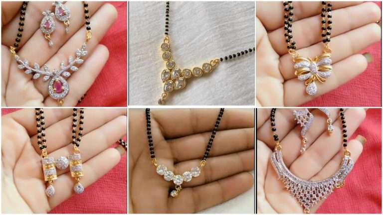 Latest black beads mangalsutra designs