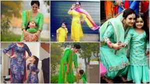 Mother and daughter matching suit design ideas