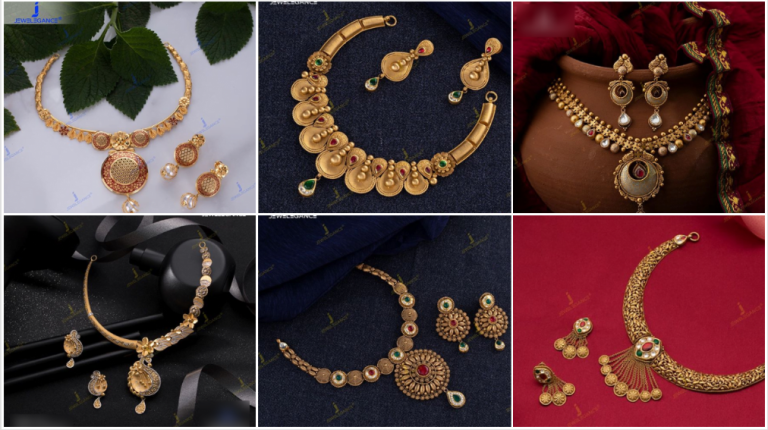 Latest necklace designs in gold for marriage