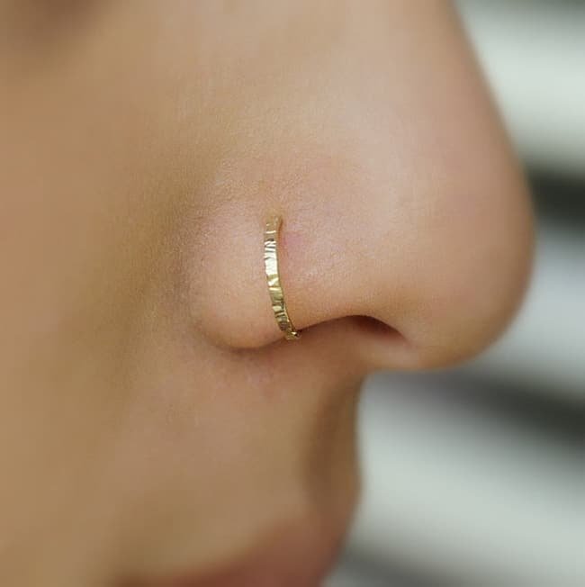 Gold nose ring design