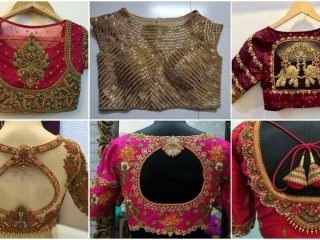 heavy designer saree blouse designs