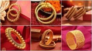 Most prettiest antique gold bangle design