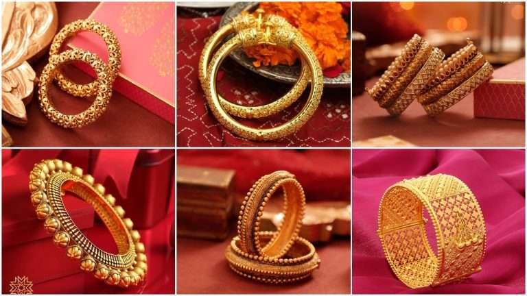 Most prettiest antique gold bangle design