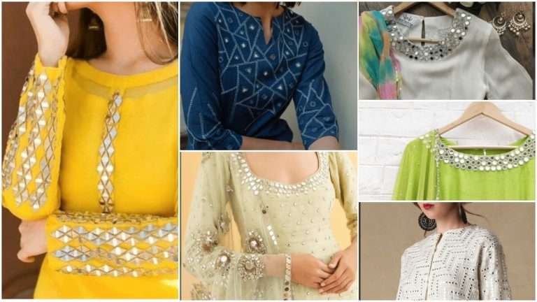 Mirror work kurti and indian designer wear