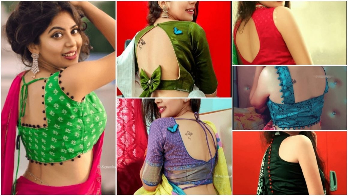 Simple back neck designs for blouse