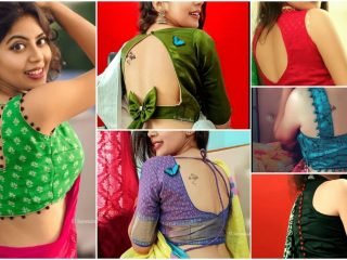 Simple back neck designs for blouse