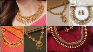 Golden necklace pretty design