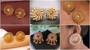 Big gold stud earrings designs
