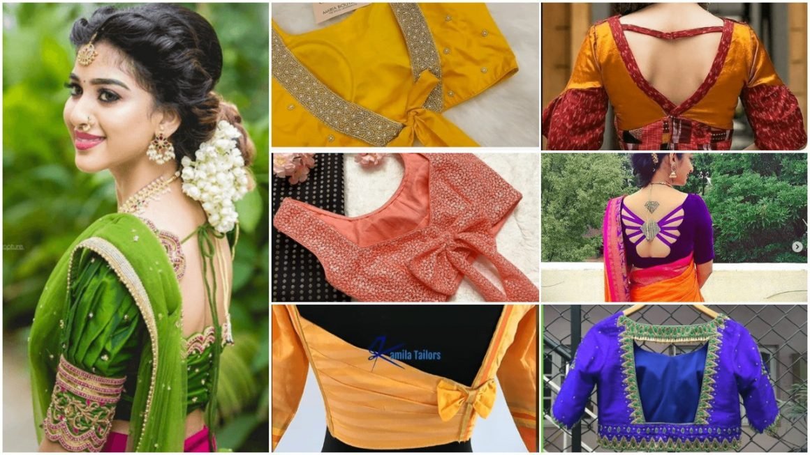 Stunning saree blouse back neck designs