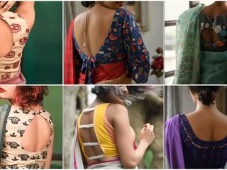 Saree blouse back neck design