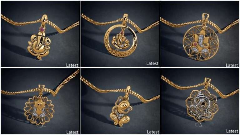 Latest gold lord ganesha pendant designs