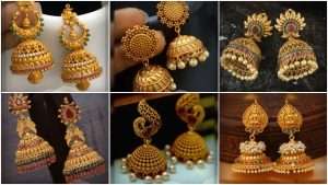 Latest beautiful antique gold jhumka designs
