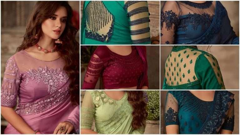 Bridal net blouse designs