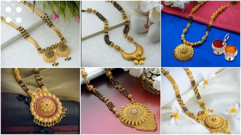 Traditional and modern gold mangalsutra design for women