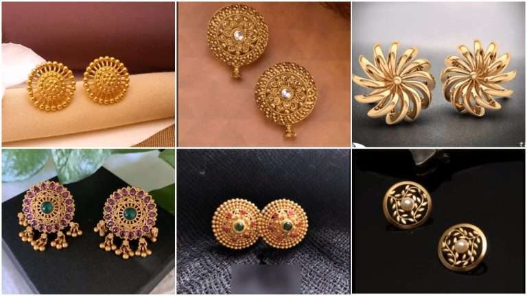 Big gold stud earrings designs