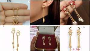 Beautiful light weight gold earrings designs