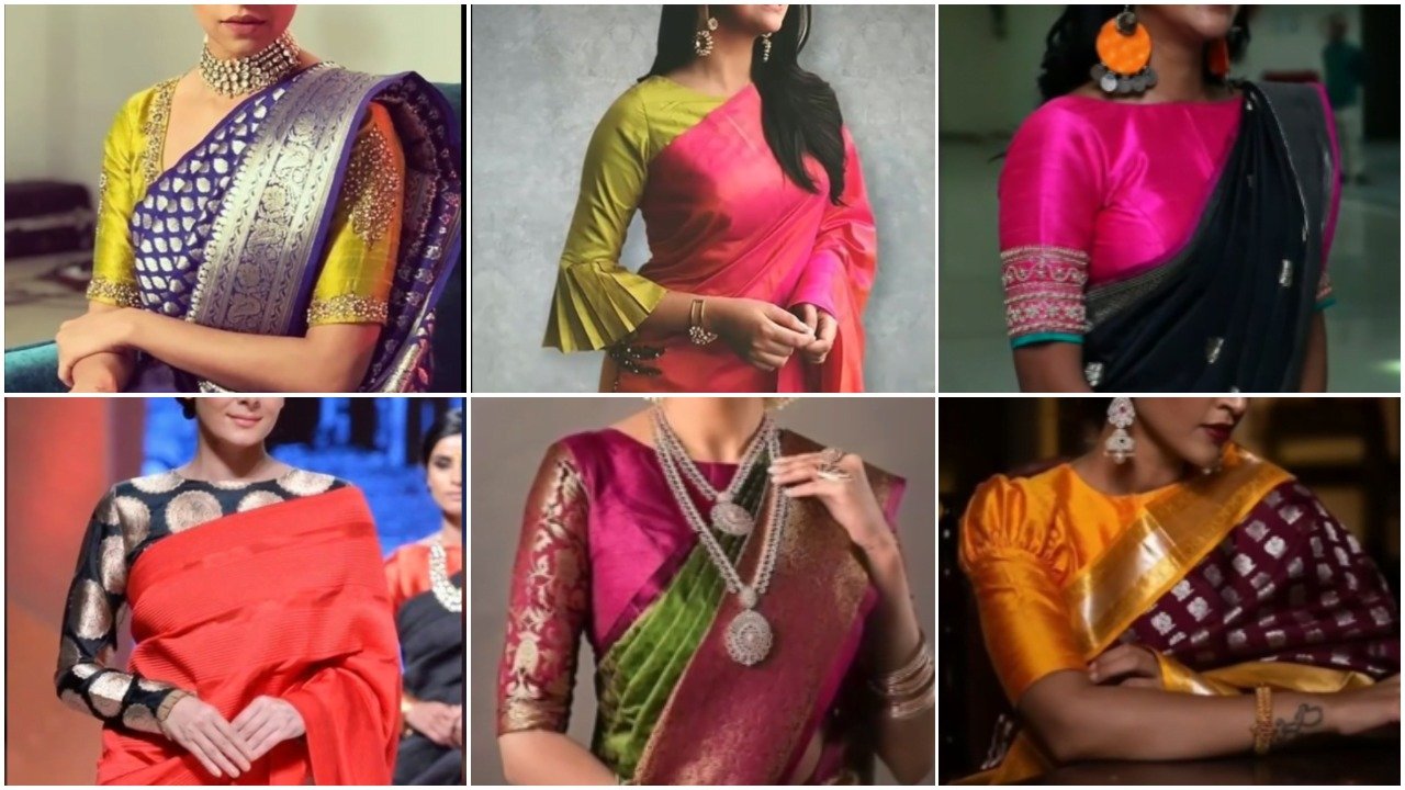 Latest silk saree blouse designs