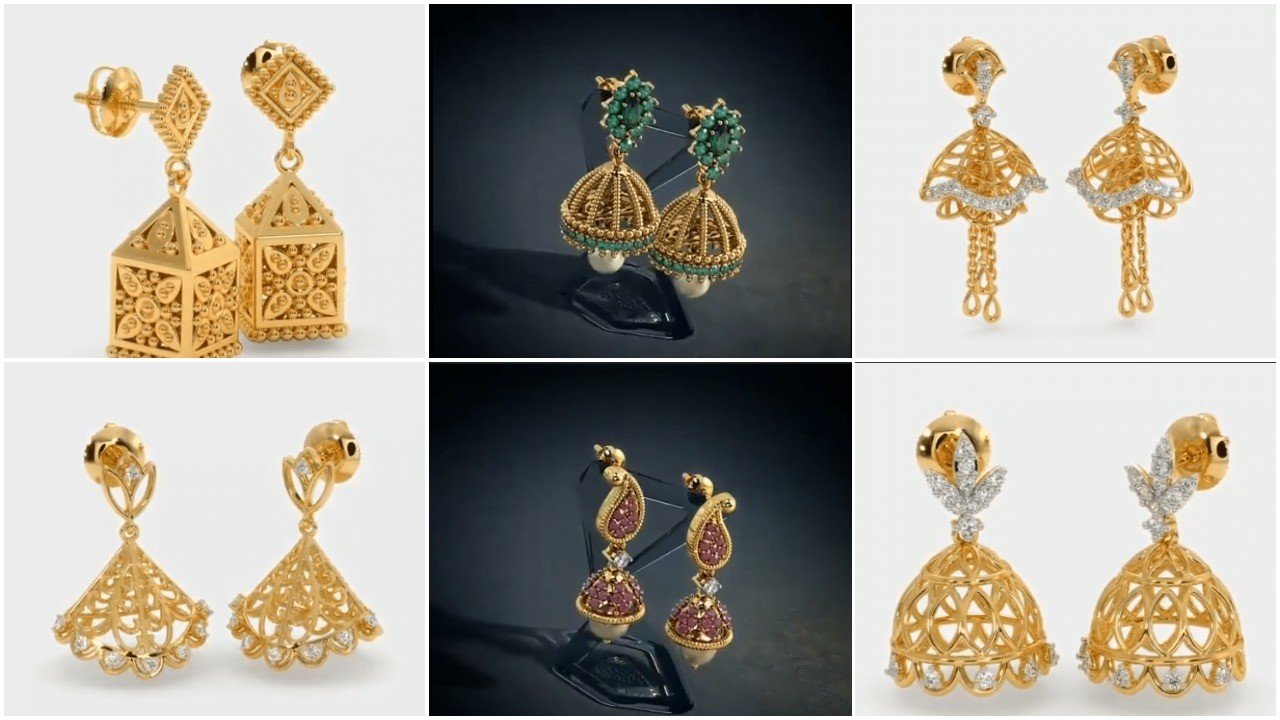 Gorgeous gold jhumka designs