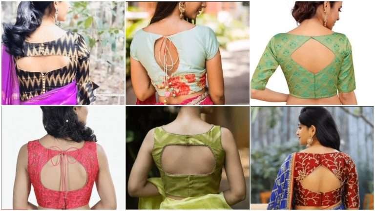 Easy blouse back neck design