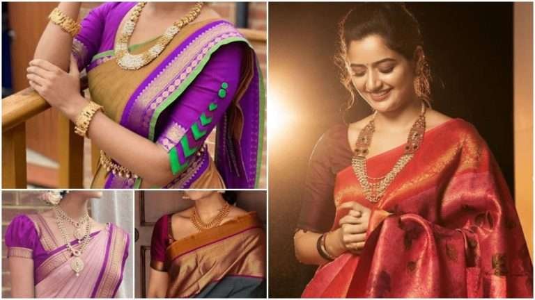 Simple saree blouse design