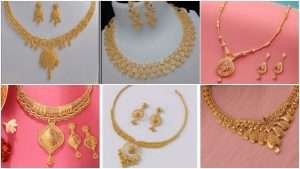 Beautiful women’s gold necklace set designs