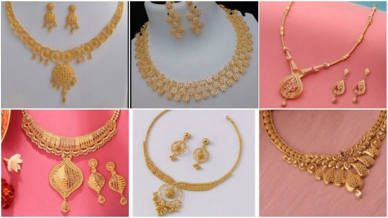 Beautiful women’s gold necklace set designs - Simple Craft Idea