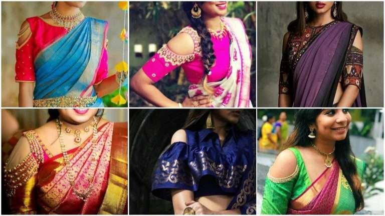 15 Cold Shoulder Saree Blouses: Unveiling Trendy Styles Now