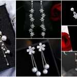 Flower Pearl Drop Earrings