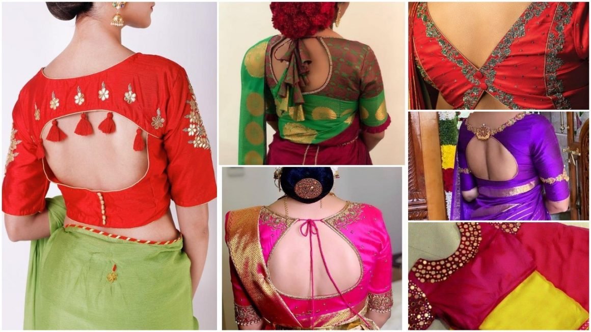 saree blouse back neck designs