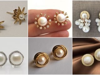 Simple gold pearl drop earrings