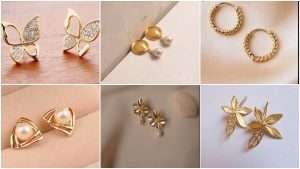 Simple daily wear gold earring design