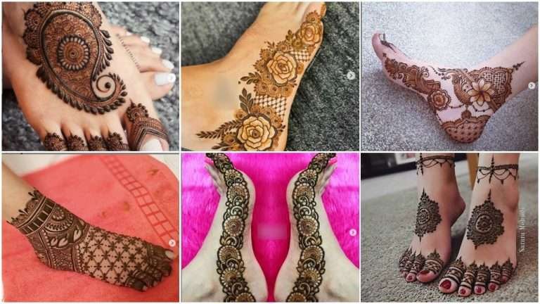 Simple feet mehndi design