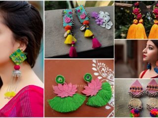 Multicolor fabric earrings
