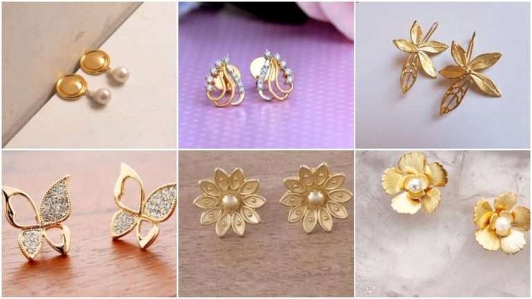 Simple daily wear gold earring design