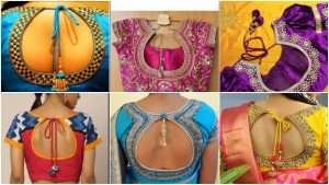 Top beautiful ideas for pot neck blouse designs