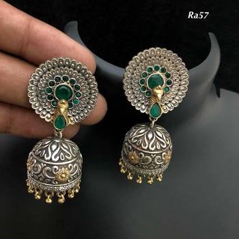 Silver Jhumkas and Earrings