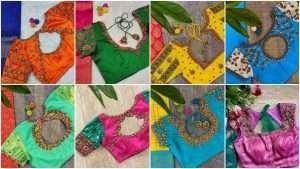 Latest saree blouse neck designs