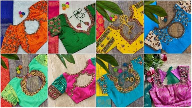 Latest saree blouse neck designs