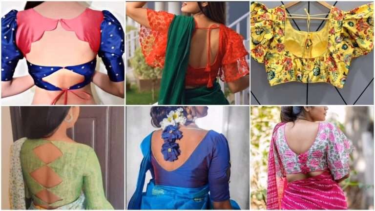 Latest boat neck blouse back design